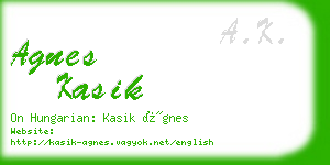 agnes kasik business card